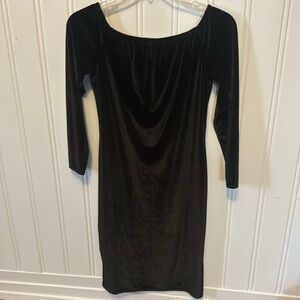 Black Velvet Boohoo Dress - Size 16
